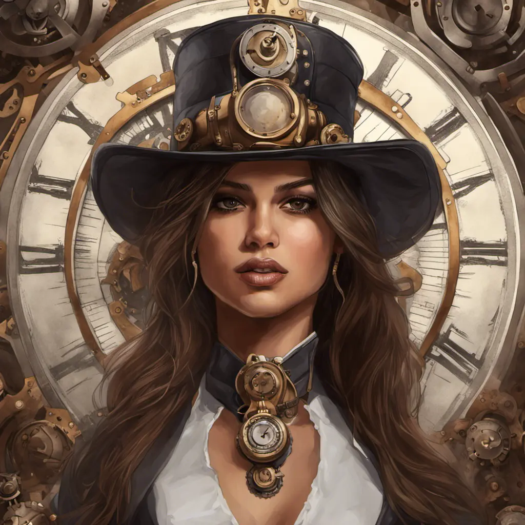 Steampunk portrait of Eiza González, Highly Detailed, Intricate, Artstation, Beautiful, Digital Painting, Sharp Focus, Concept Art, Elegant