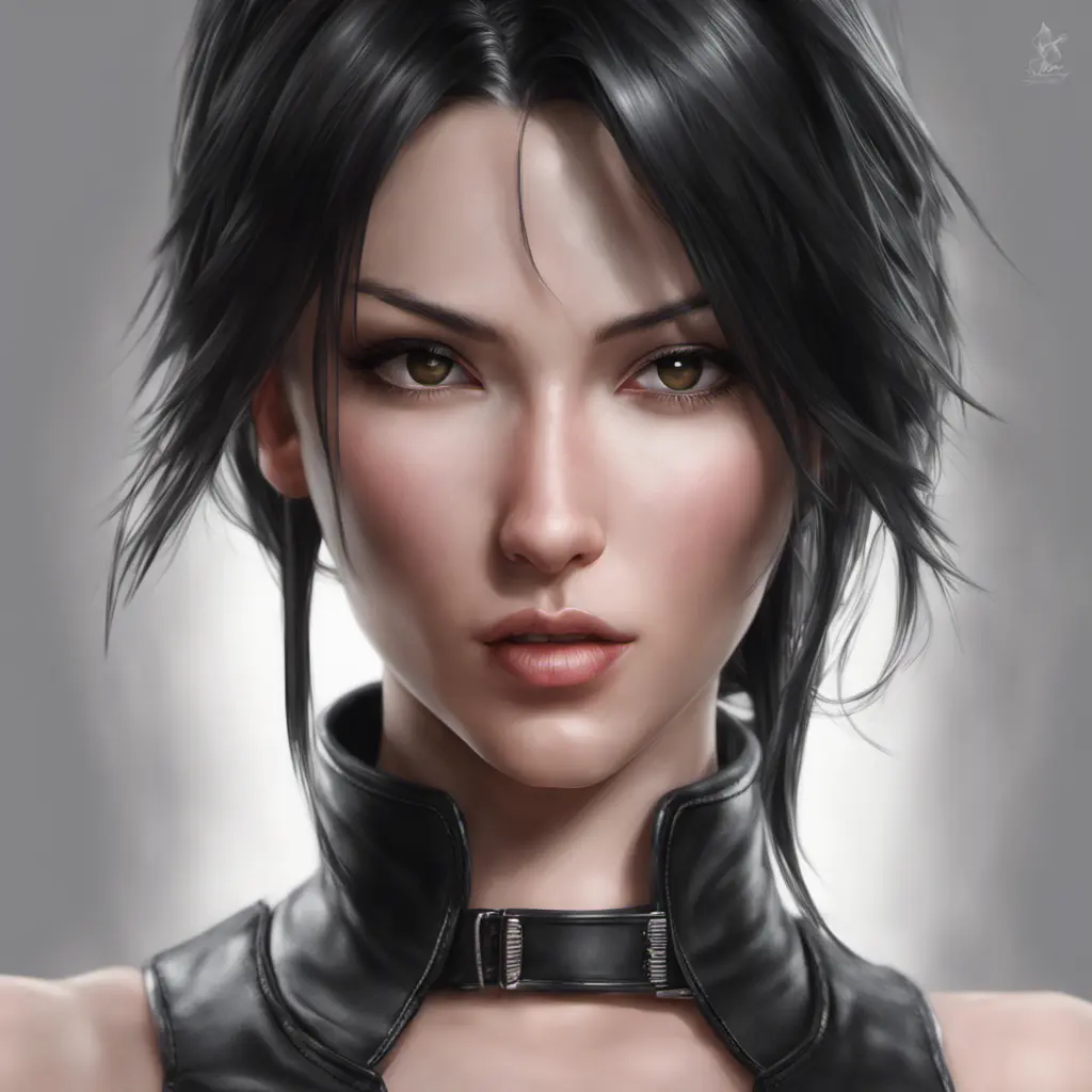 Alluring matte portrait of a beautiful Tifa Lockhart wearing black leather, 8k, Highly Detailed, Intricate, Half Body, Realistic, Sharp Focus, Volumetric Lighting, Fantasy, Elegant by Stanley Artgerm Lau, WLOP