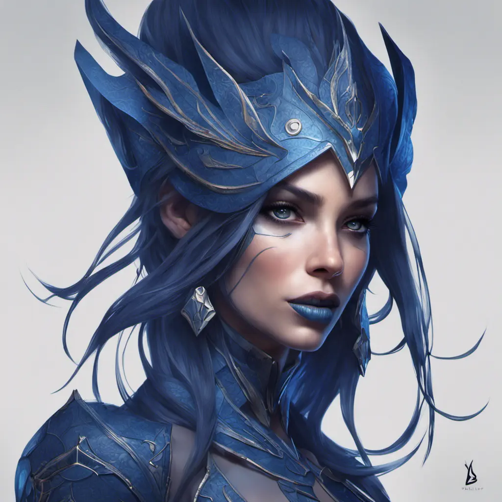 Alluring matte portrait of a fierce beautiful Vex in dark blue, 8k, Highly Detailed, Intricate, Half Body, Realistic, Sharp Focus, Volumetric Lighting, Fantasy, Elegant by Stanley Artgerm Lau, WLOP, Stefan Kostic