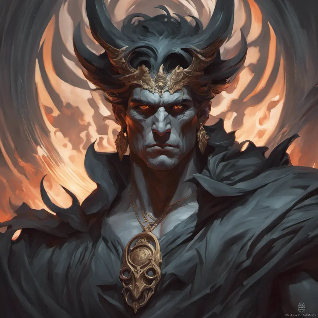 Matte portrait of a fierce Hades, god of the underworld, 4k, Highly Detailed, Hyper Detailed, Powerful, Artstation, Vintage Illustration, Digital Painting, Sharp Focus, Smooth, Concept Art by Stanley Artgerm Lau, Alphonse Mucha, Greg Rutkowski