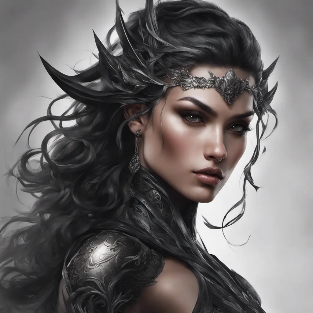 Alluring matte portrait of a fierce beautiful Lyx in black, 8k, Highly Detailed, Intricate, Half Body, Realistic, Sharp Focus, Volumetric Lighting, Fantasy, Elegant by Stanley Artgerm Lau, WLOP, Stefan Kostic