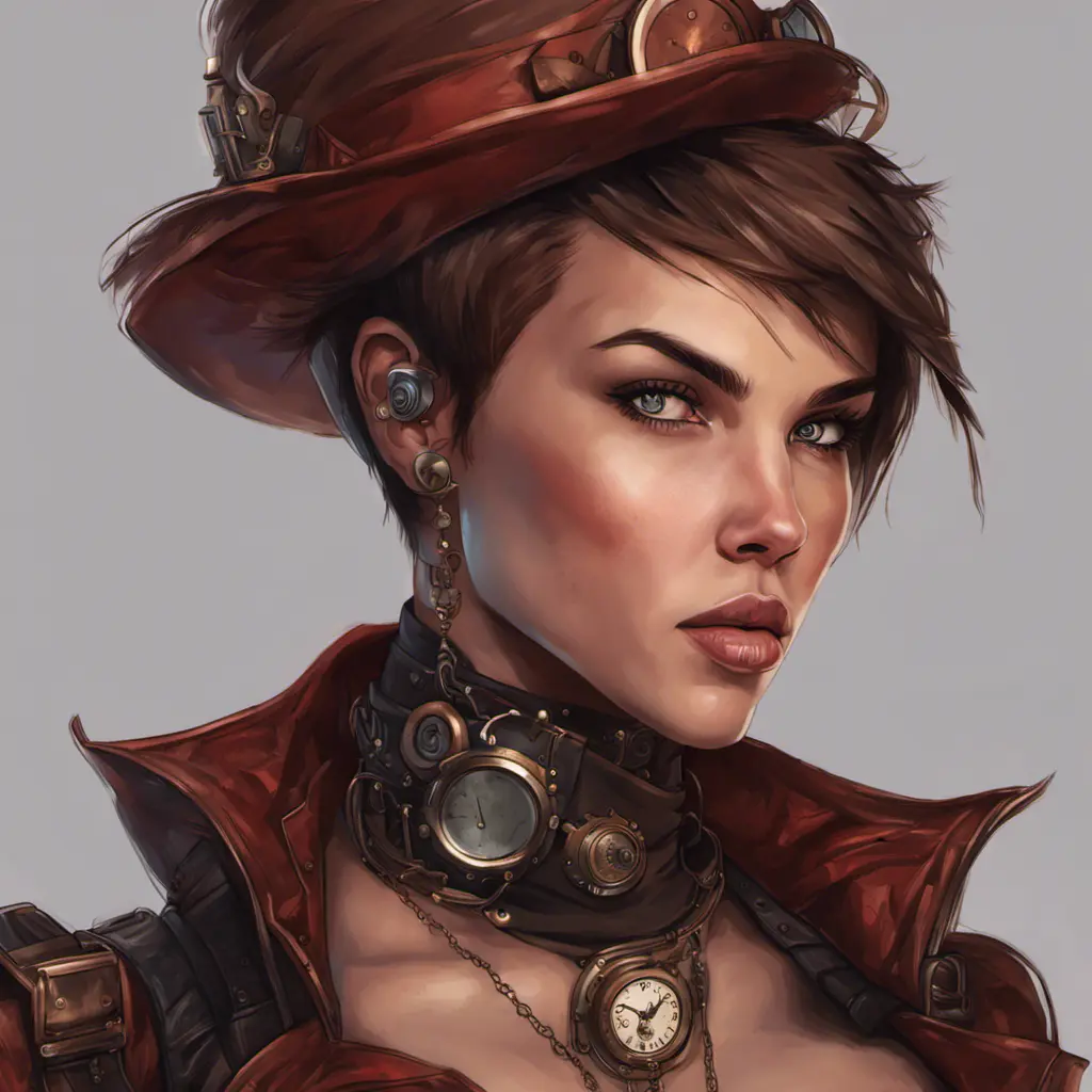 Steampunk portrait of Ruby Rose, Highly Detailed, Intricate, Artstation, Beautiful, Digital Painting, Sharp Focus, Concept Art, Elegant