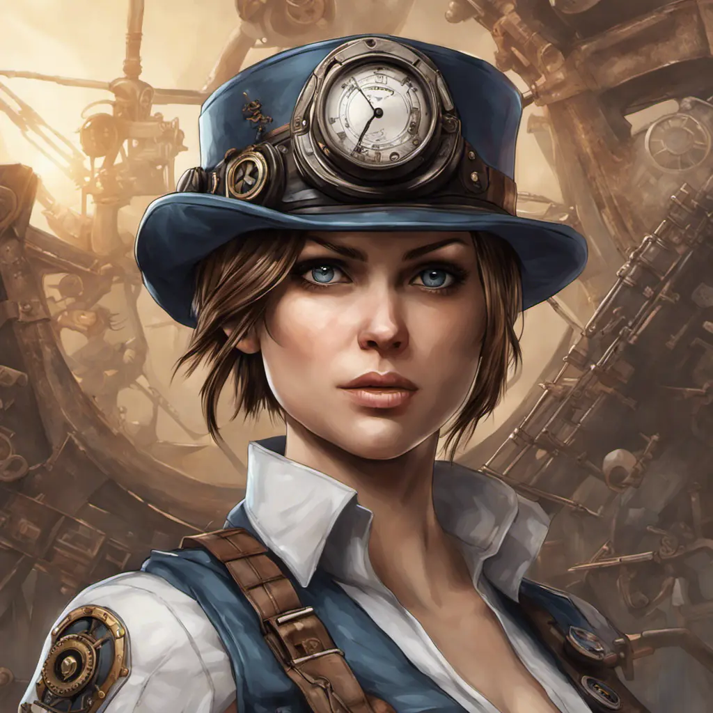 Steampunk portrait of Jill Valentine, Highly Detailed, Intricate, Artstation, Beautiful, Digital Painting, Sharp Focus, Concept Art, Elegant