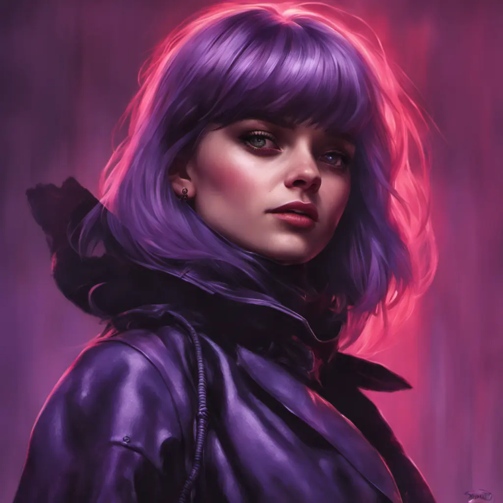 Alluring matte portrait of a beautiful Hit-Girl in the style of Stefan Kostic, 8k, Highly Detailed, Intricate, Half Body, Realistic, Sharp Focus, Volumetric Lighting, Fantasy, Elegant by Stanley Artgerm Lau, Greg Rutkowski