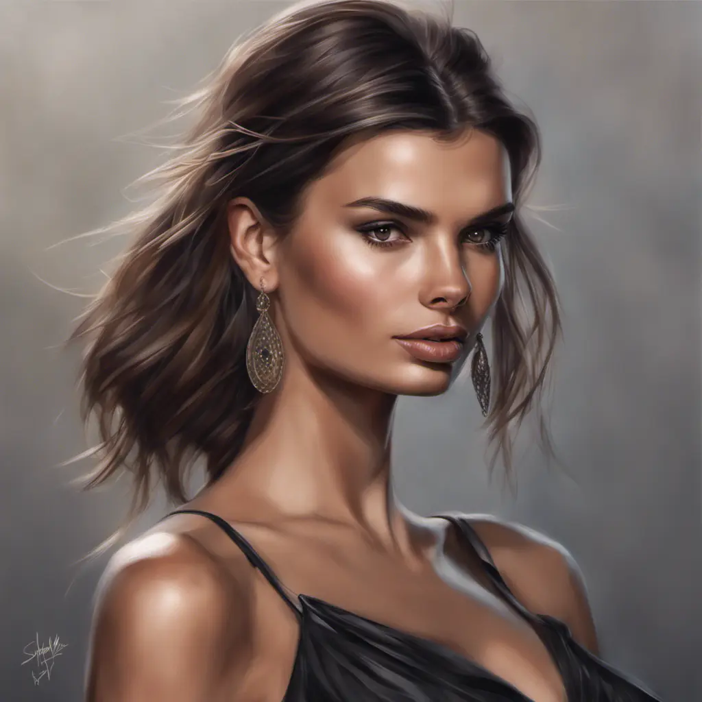 Alluring matte portrait of a beautiful Emily Ratajkowski in the style of Stefan Kostic, 8k, Highly Detailed, Intricate, Half Body, Realistic, Sharp Focus, Volumetric Lighting, Fantasy, Elegant by Stanley Artgerm Lau, Greg Rutkowski