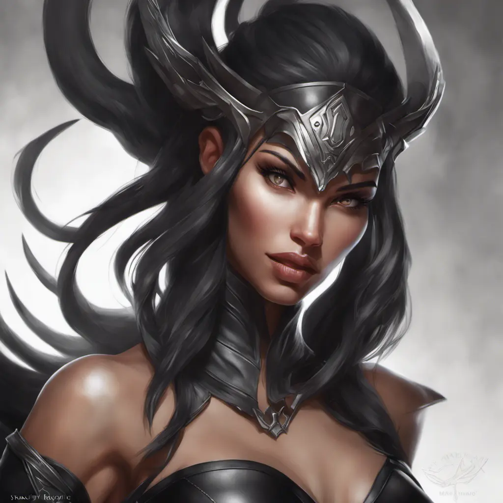 Alluring matte portrait of a beautiful Nidalee in black leather, 8k, Highly Detailed, Intricate, Half Body, Realistic, Sharp Focus, Volumetric Lighting, Fantasy, Elegant by Stanley Artgerm Lau, WLOP, Stefan Kostic