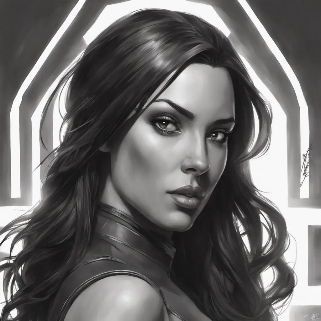 Alluring matte portrait of a beautiful Laura Kinney from Xmen in the style of Stefan Kostic, 8k, Highly Detailed, Intricate, Half Body, Realistic, Sharp Focus, Volumetric Lighting, Fantasy, Elegant by Stanley Artgerm Lau, Greg Rutkowski