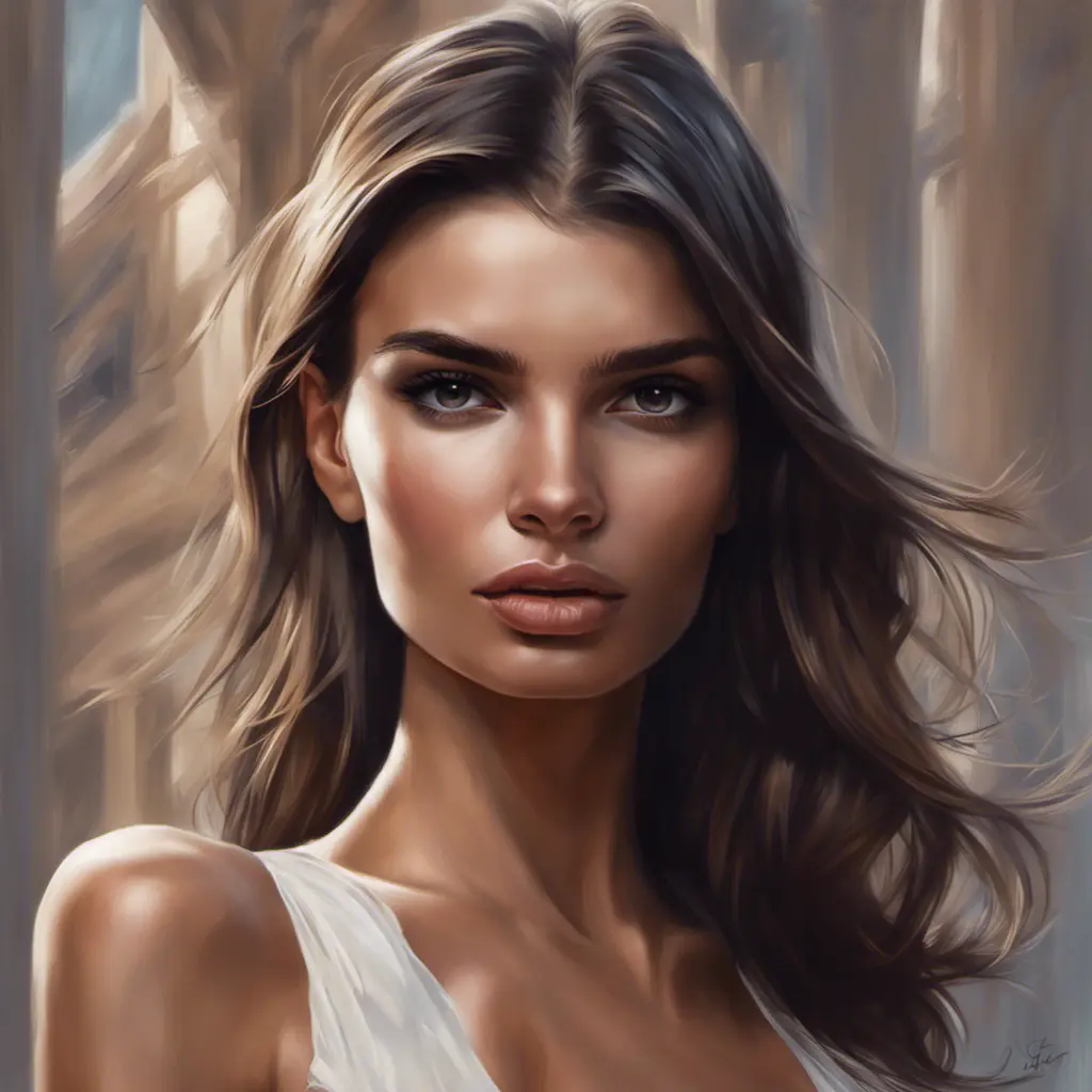 Alluring matte portrait of a beautiful Emily Ratajkowski in the style of Stefan Kostic, 8k, Highly Detailed, Intricate, Half Body, Realistic, Sharp Focus, Volumetric Lighting, Fantasy, Elegant by Stanley Artgerm Lau, Greg Rutkowski