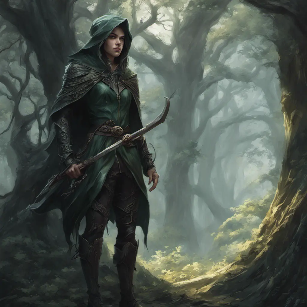 Elf hunter in a haunted forest, Highly Detailed, Intricate, Gothic, Volumetric Lighting, Fantasy, Dark by Stanley Artgerm Lau