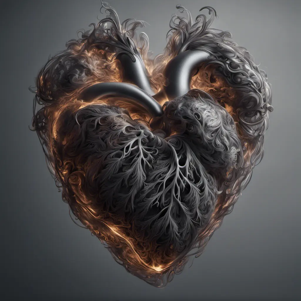 Heart made of smoke, 8k, Intricate Details, Trending on Artstation, Volumetric Lighting