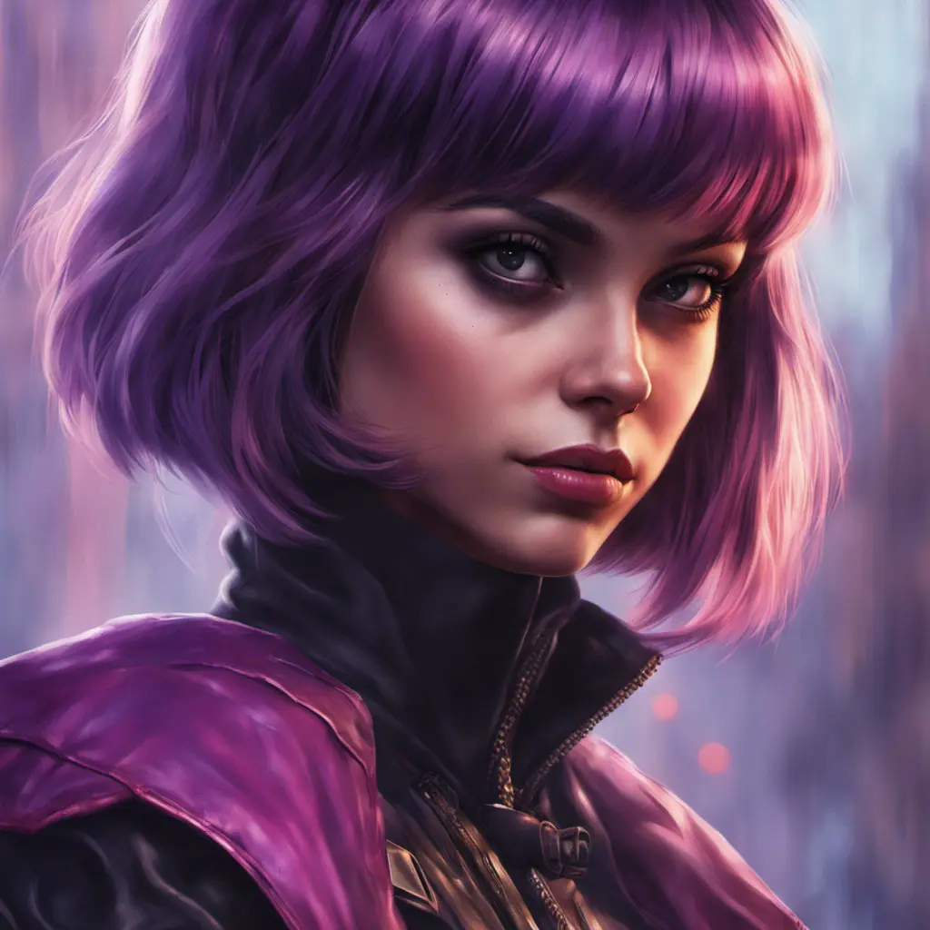 Alluring matte portrait of a beautiful Hit-Girl in the style of Stefan Kostic, 8k, Highly Detailed, Intricate, Half Body, Realistic, Sharp Focus, Volumetric Lighting, Fantasy, Elegant by Stanley Artgerm Lau, Greg Rutkowski