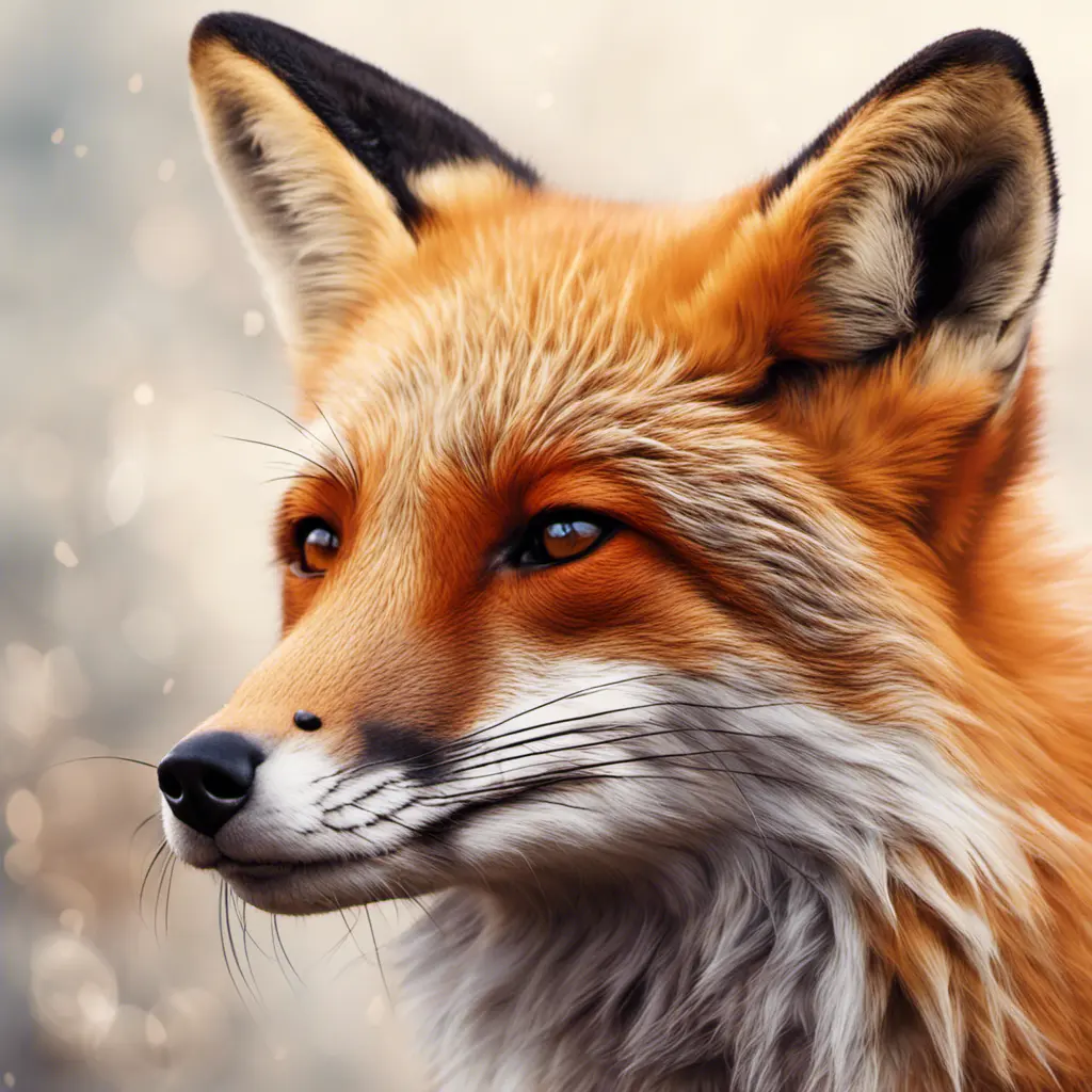 A red fox sniffing the wind, its muzzle raised upwards, eyes closed, 8k, Highly Detailed, Photo Realistic, Romantic