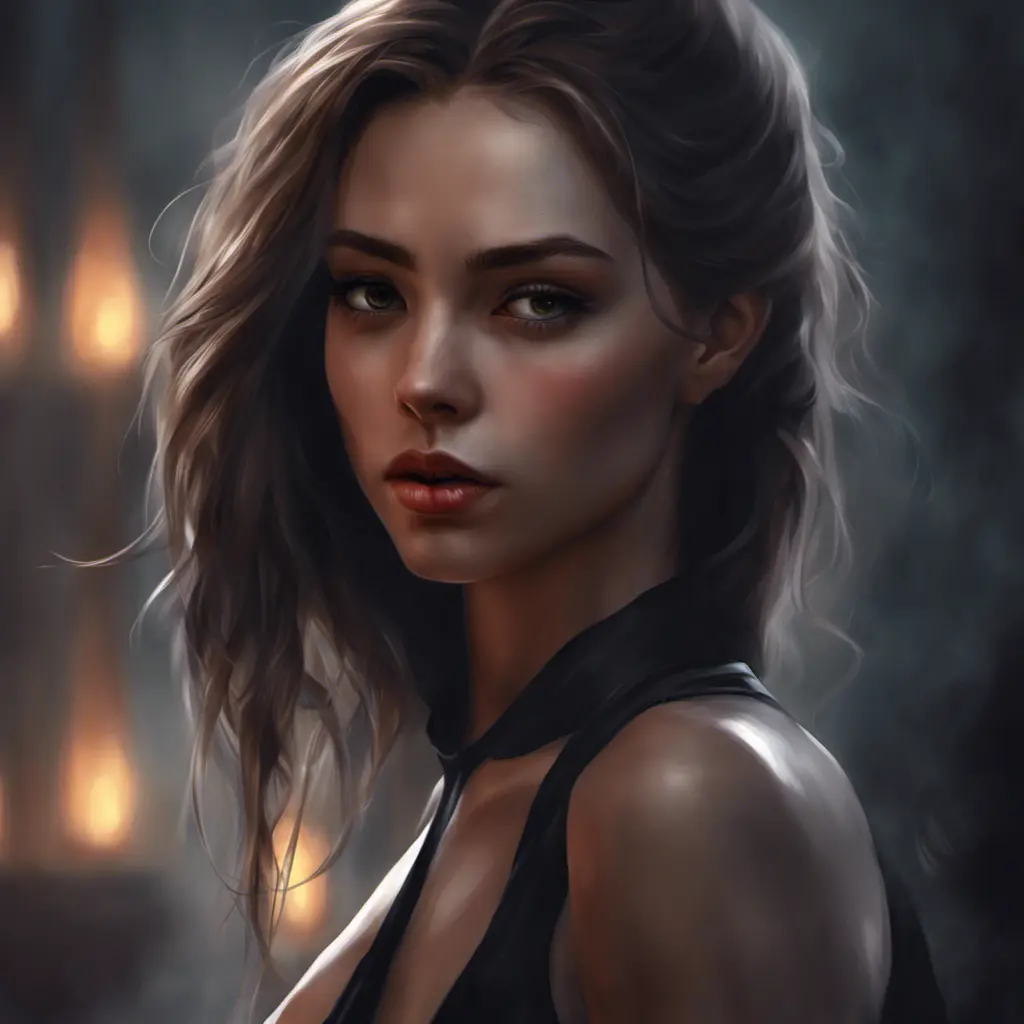 Beautiful girl in vampire academy, mystic, dark fantasy, Magical, Stunning, Digital Painting, Cinematic Lighting, Sharp Focus, Dark, Hyper Realistic