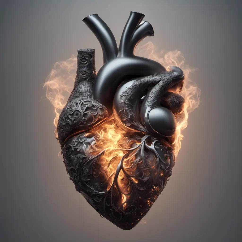 Heart made of smoke, 8k, Intricate Details, Trending on Artstation, Volumetric Lighting