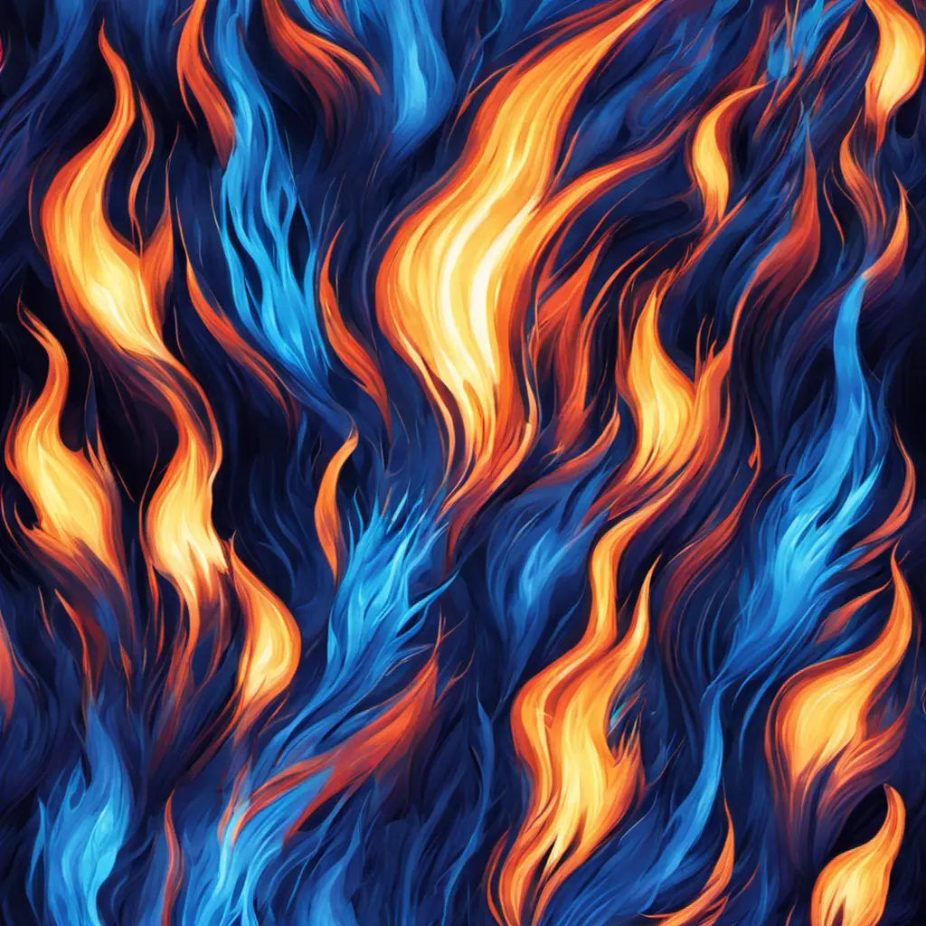 Blue fire at night, Vibrant Colors