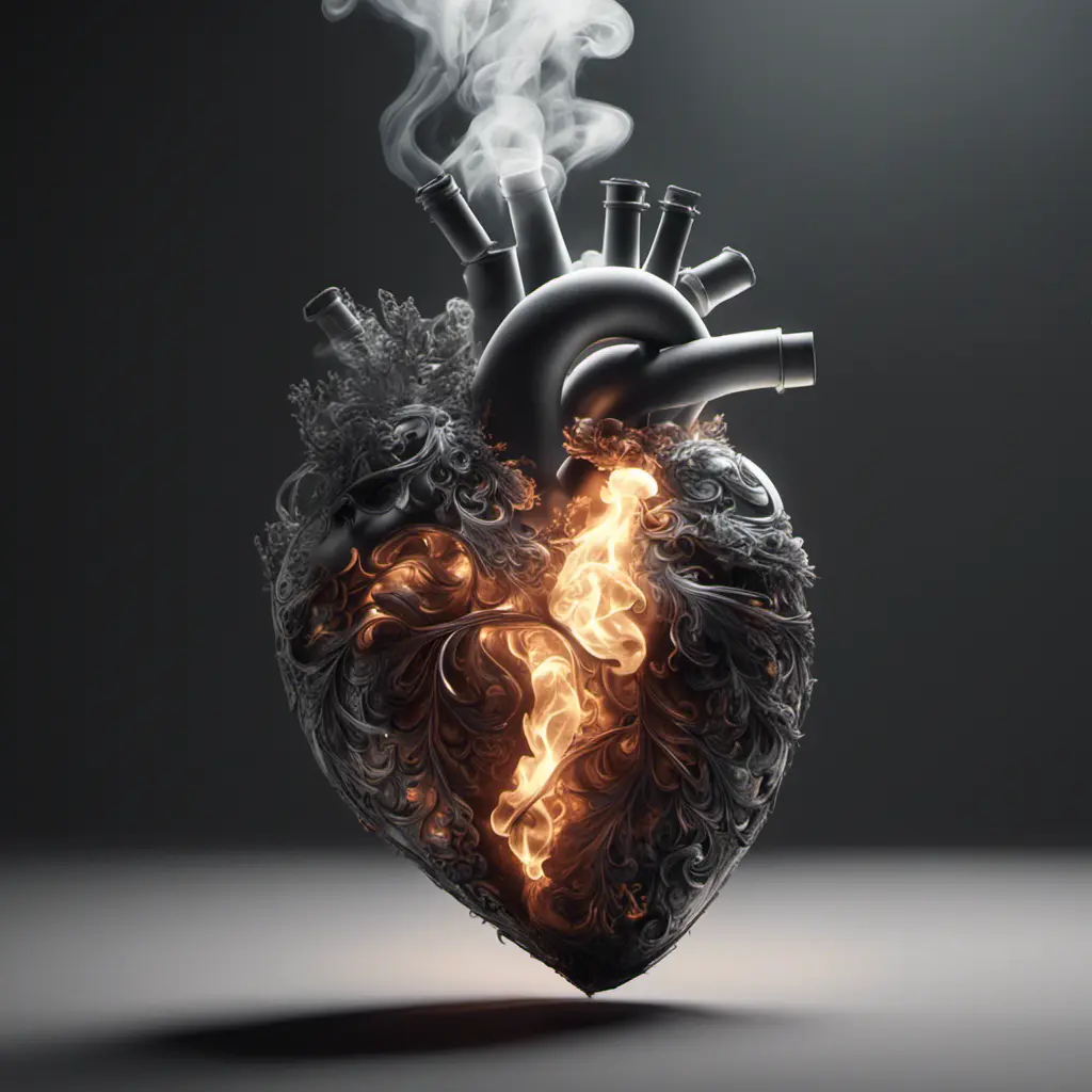 Heart made of smoke, 8k, Intricate Details, Trending on Artstation, Volumetric Lighting