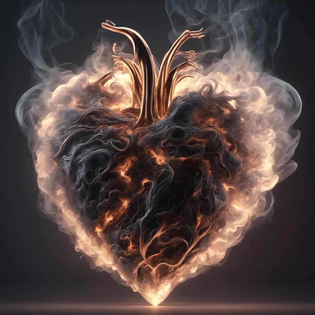 Heart made of smoke, 8k, Intricate Details, Trending on Artstation, Volumetric Lighting