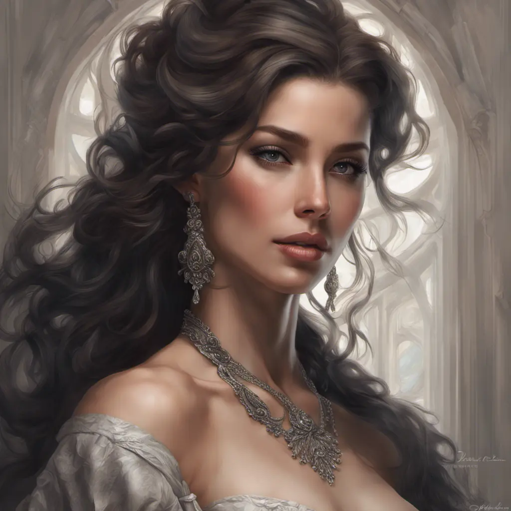 Alluring matte portrait of a beautiful Sophia Esperanza in the style of Stefan Kostic, 8k, Highly Detailed, Intricate, Half Body, Realistic, Sharp Focus, Volumetric Lighting, Fantasy, Elegant by Stanley Artgerm Lau, Greg Rutkowski