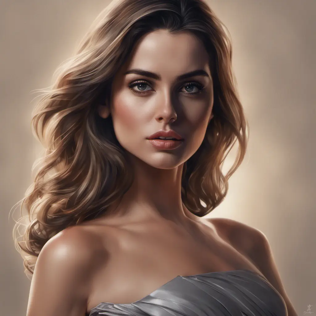 Alluring matte portrait of a beautiful Ana de Armas from James Bond in the style of Stefan Kostic, 8k, Highly Detailed, Intricate, Half Body, Realistic, Sharp Focus, Volumetric Lighting, Fantasy, Elegant by Stanley Artgerm Lau, Greg Rutkowski