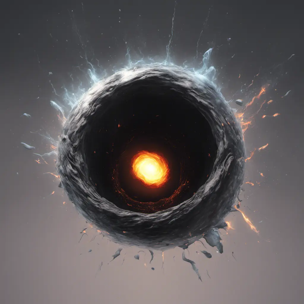 Digital art of Black hole containing strange object, 8k, Digital Painting, Cinematic Lighting, Hyper Realistic