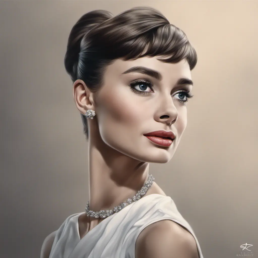 Alluring matte portrait of a beautiful young Audrey Hepburn, 8k, Highly Detailed, Intricate, Half Body, Realistic, Sharp Focus, Volumetric Lighting, Fantasy, Elegant by Stanley Artgerm Lau