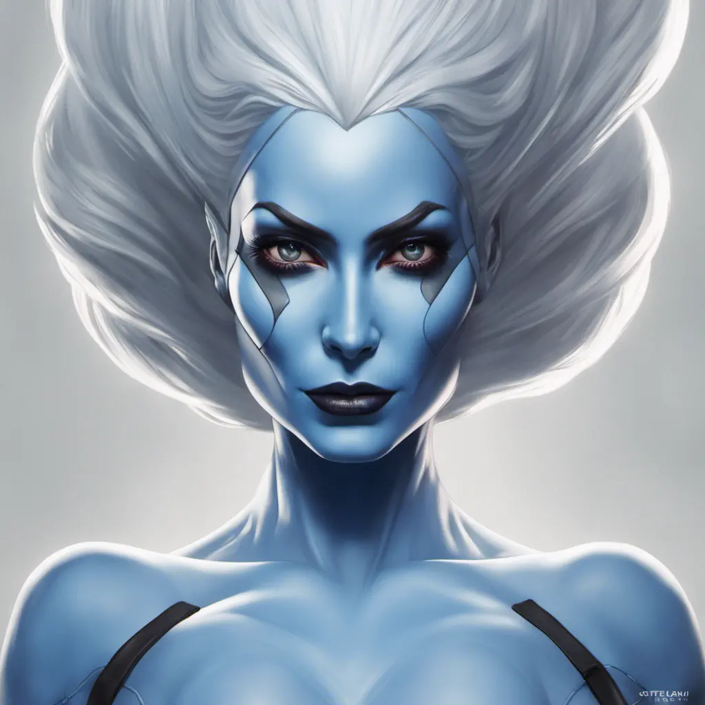 Alluring matte portrait of a beautiful Mystique from Xmen in the style of Stefan Kostic, 8k, Highly Detailed, Intricate, Half Body, Realistic, Sharp Focus, Volumetric Lighting, Fantasy, Elegant by Stanley Artgerm Lau, Greg Rutkowski