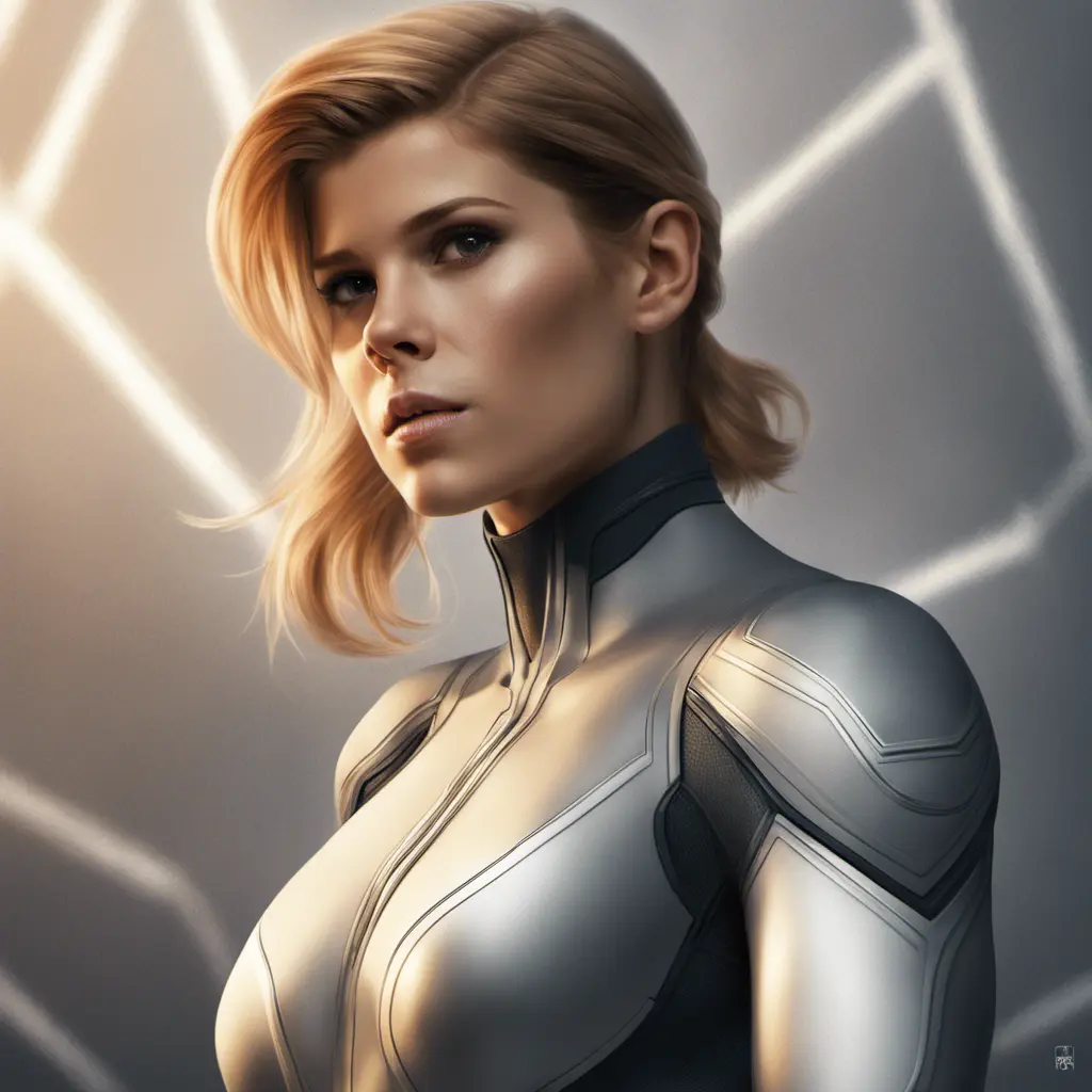 Alluring matte portrait of a beautiful Kate Mara from Fantastic Four in the style of Stefan Kostic, 8k, Highly Detailed, Intricate, Half Body, Realistic, Sharp Focus, Volumetric Lighting, Fantasy, Elegant by Stanley Artgerm Lau, Greg Rutkowski