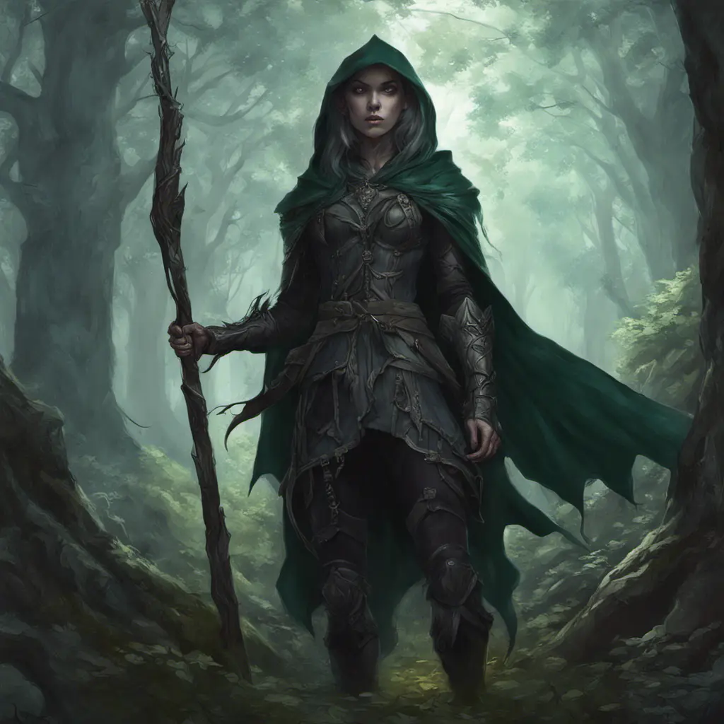 Elf hunter in a haunted forest, Highly Detailed, Intricate, Gothic, Volumetric Lighting, Fantasy, Dark by Stanley Artgerm Lau