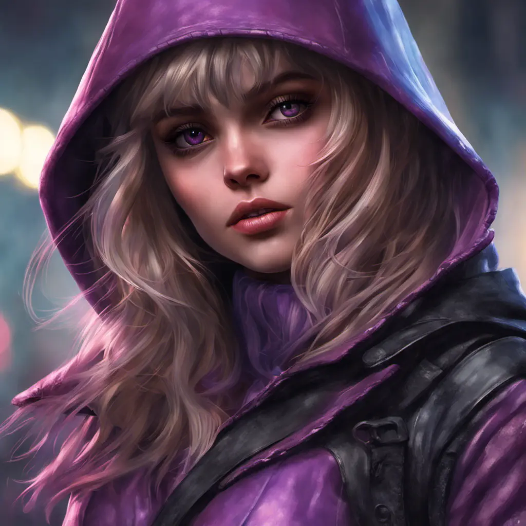 Alluring matte portrait of a beautiful Hit-Girl in the style of Stefan Kostic, 8k, Highly Detailed, Intricate, Half Body, Realistic, Sharp Focus, Volumetric Lighting, Fantasy, Elegant by Stanley Artgerm Lau, Greg Rutkowski