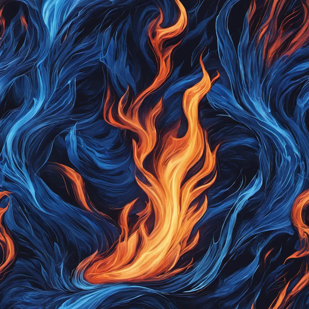 Blue fire at night, Vibrant Colors