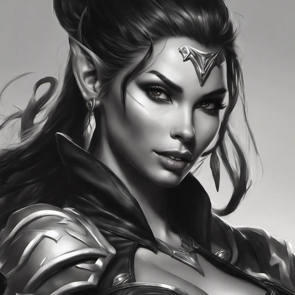 Alluring matte portrait of a beautiful Nidalee in black leather, 8k, Highly Detailed, Intricate, Half Body, Realistic, Sharp Focus, Volumetric Lighting, Fantasy, Elegant by Stanley Artgerm Lau, WLOP, Stefan Kostic