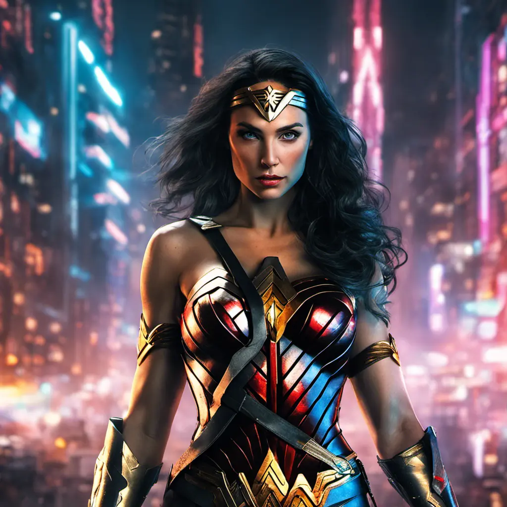 Photo of cyberpunk wonder woman, 8k, Sci-Fi