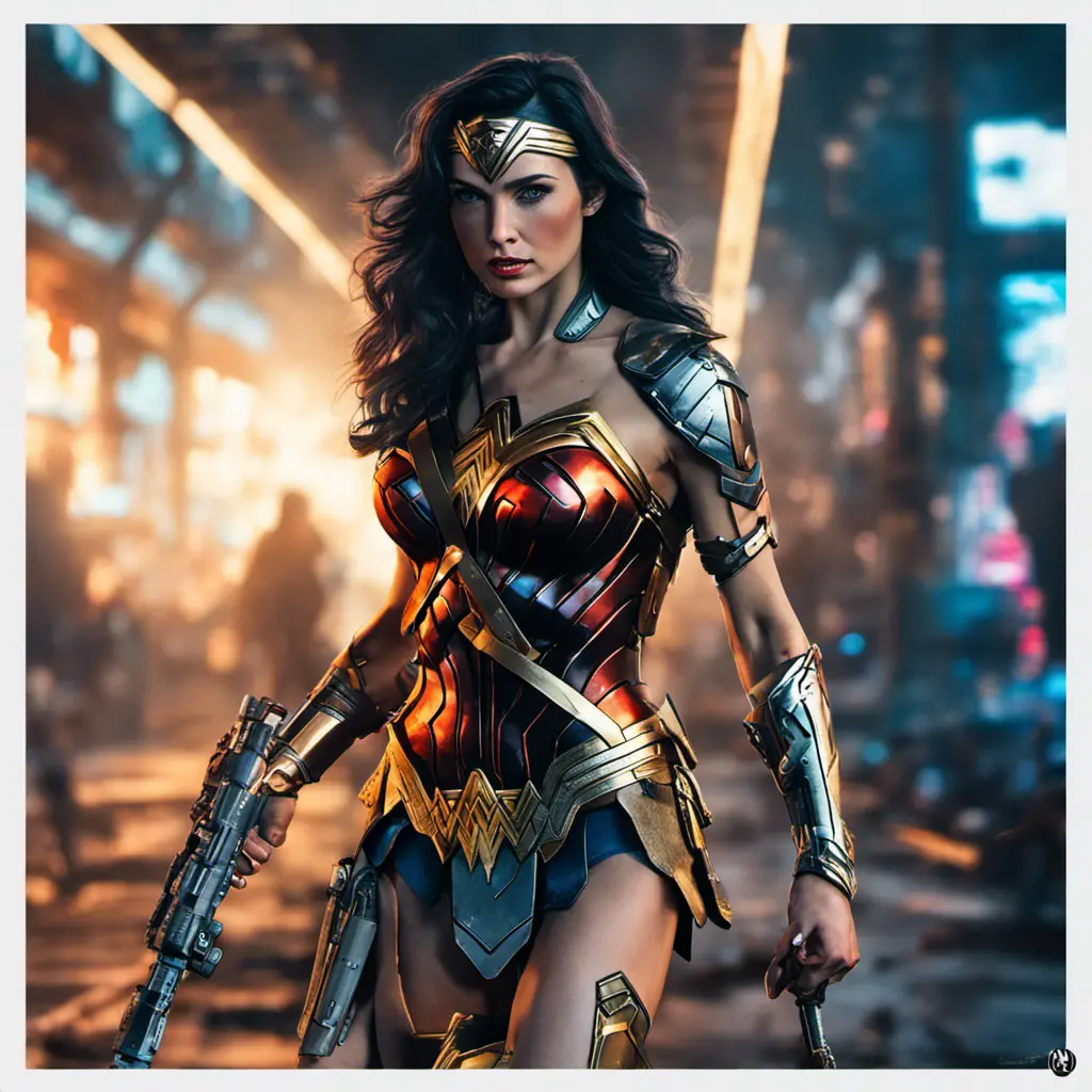 Photo of cyberpunk wonder woman, 8k, Sci-Fi