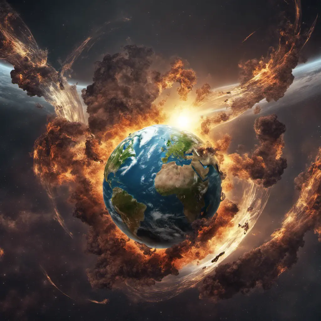 Earth going through cycles of creation and destruction, 4k