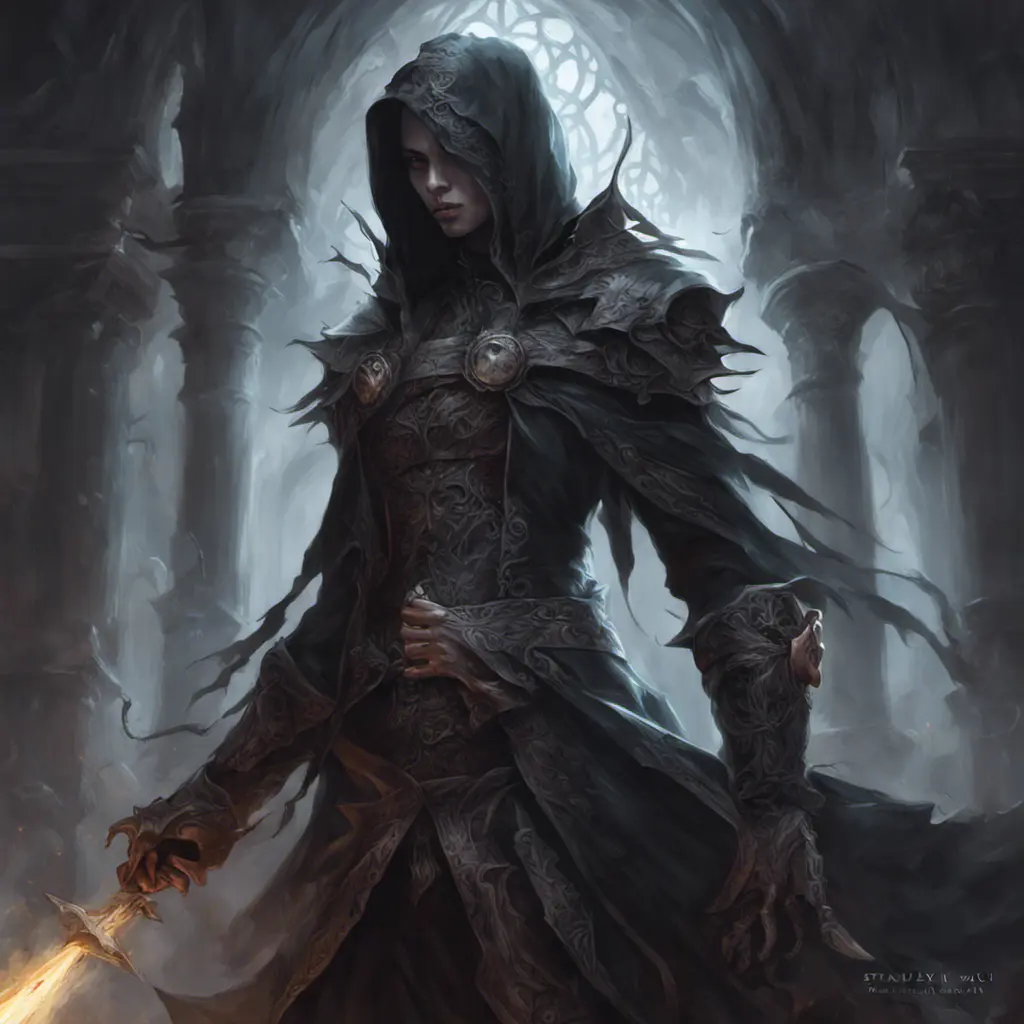 Necromancer in a haunted battlefield, Highly Detailed, Intricate, Gothic, Volumetric Lighting, Fantasy, Dark by Stanley Artgerm Lau