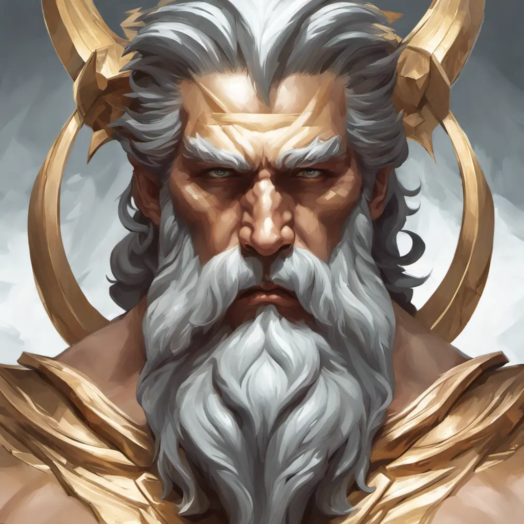 Matte portrait of a fierce God Zeus, 4k, Highly Detailed, Hyper Detailed, Powerful, Artstation, Vintage Illustration, Digital Painting, Sharp Focus, Smooth, Concept Art by Stanley Artgerm Lau, Alphonse Mucha, Greg Rutkowski