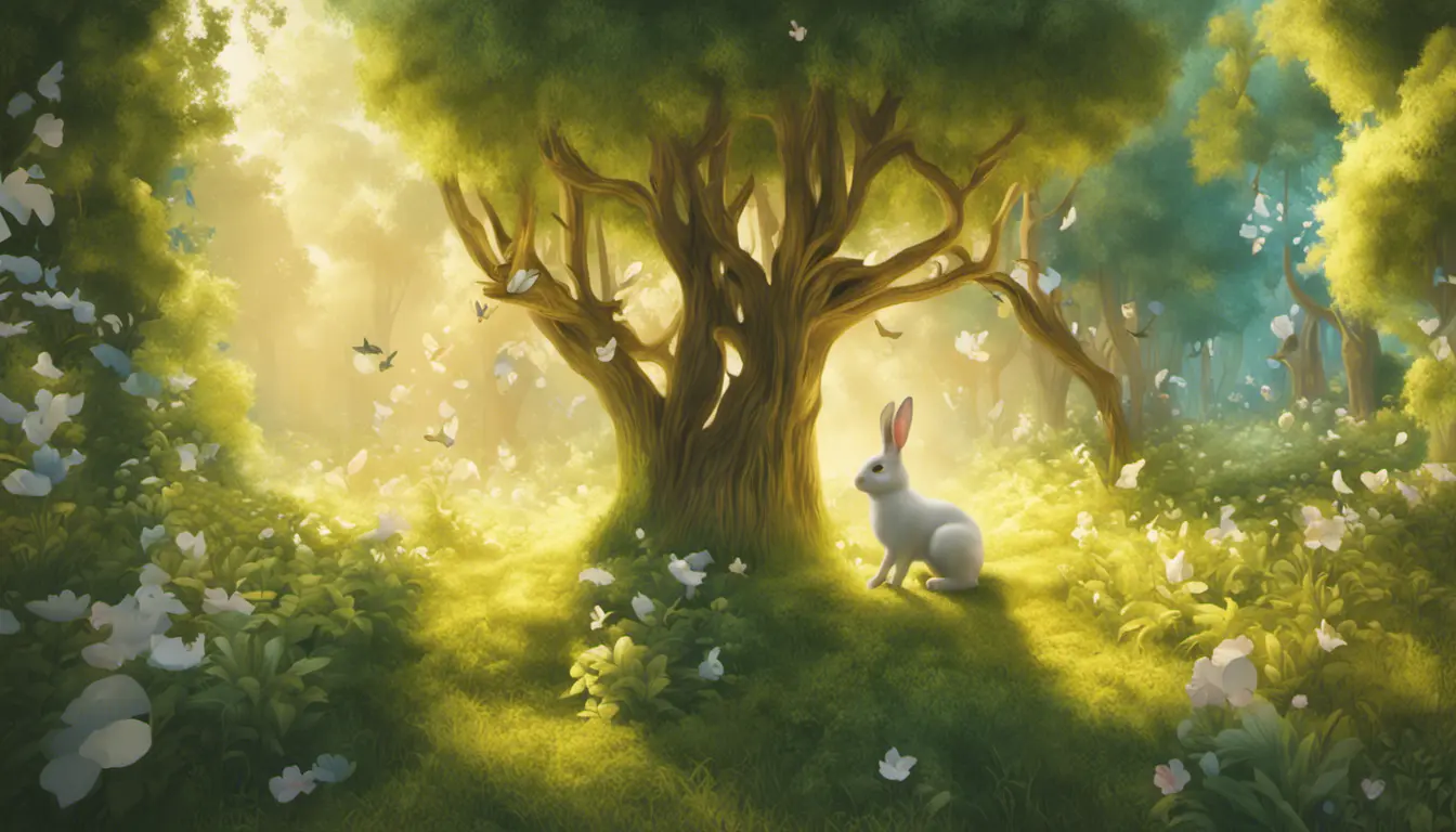 Rabbit in a magical forest, 4k, Airbrush, Sunny Day by Rashad Alakbarov