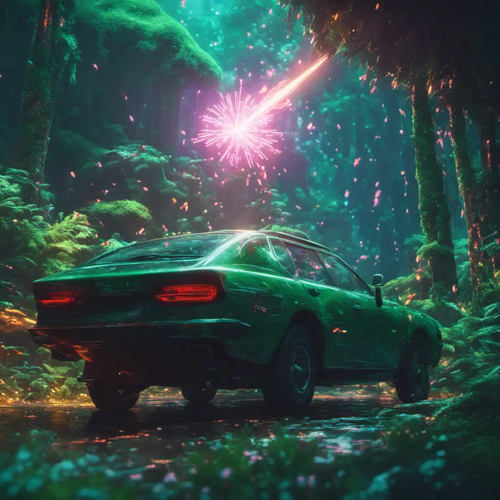 Studio ghibli, rocket explosion, jungle, solar, green technology, optimist future, 8k, Bokeh effect, Cinematic Lighting, Iridescence, Vibrant by Beeple, Dan Mumford, Greg Rutkowski, WLOP