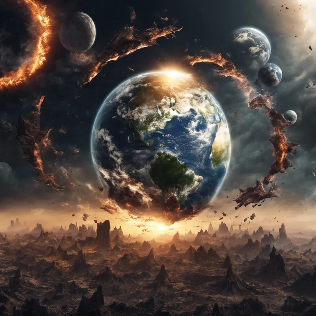 Earth going through cycles of creation and destruction, 4k