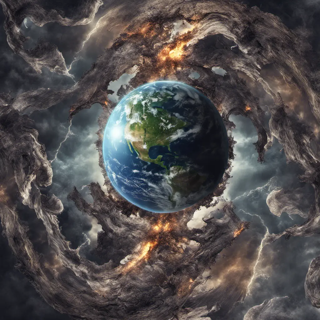 Earth going through cycles of creation and destruction, 4k