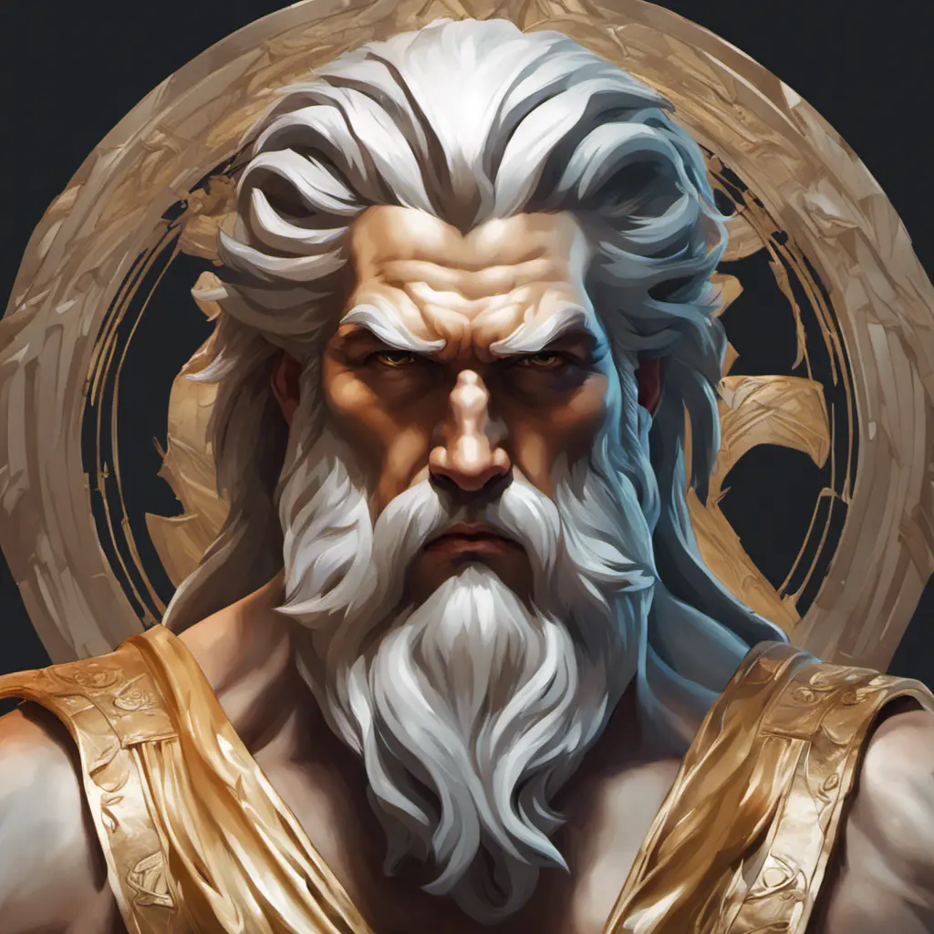 Matte portrait of a fierce God Zeus, 4k, Highly Detailed, Hyper Detailed, Powerful, Artstation, Vintage Illustration, Digital Painting, Sharp Focus, Smooth, Concept Art by Stanley Artgerm Lau, Alphonse Mucha, Greg Rutkowski