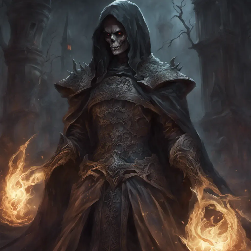 Necromancer in a haunted battlefield, Highly Detailed, Intricate, Gothic, Volumetric Lighting, Fantasy, Dark by Stanley Artgerm Lau