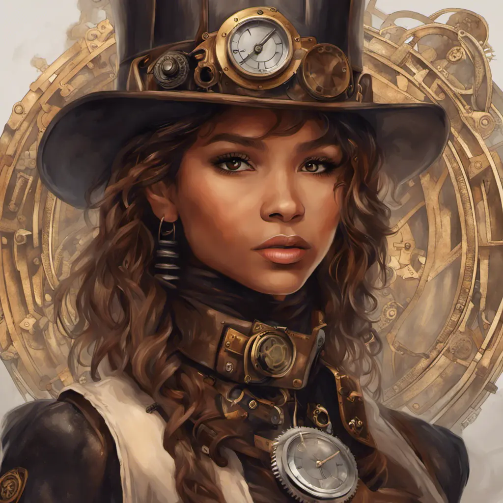 Steampunk portrait of Zendaya, Highly Detailed, Intricate, Artstation, Beautiful, Digital Painting, Sharp Focus, Concept Art, Elegant