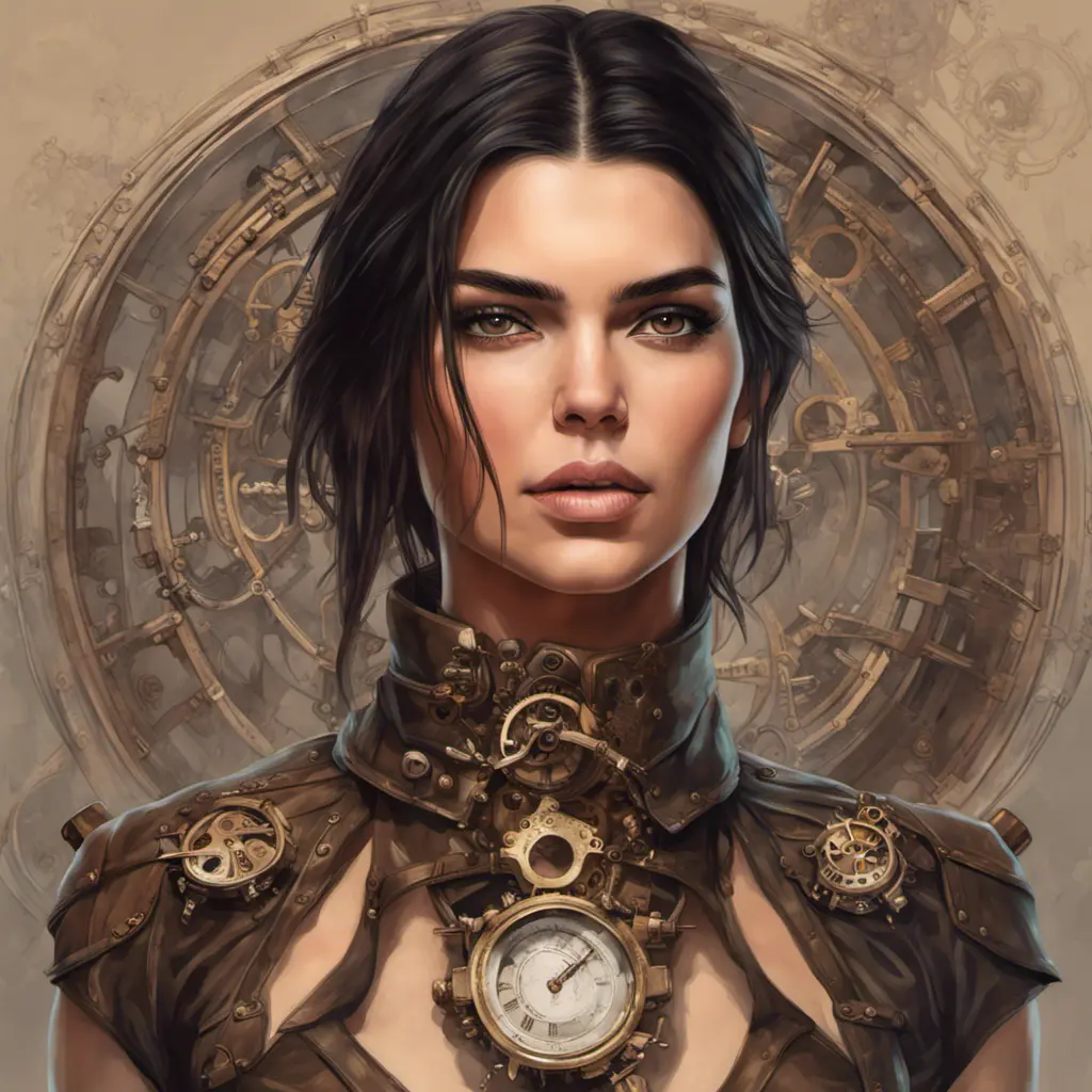 Steampunk portrait of Kendall Jenner, Highly Detailed, Intricate, Artstation, Beautiful, Digital Painting, Sharp Focus, Concept Art, Elegant