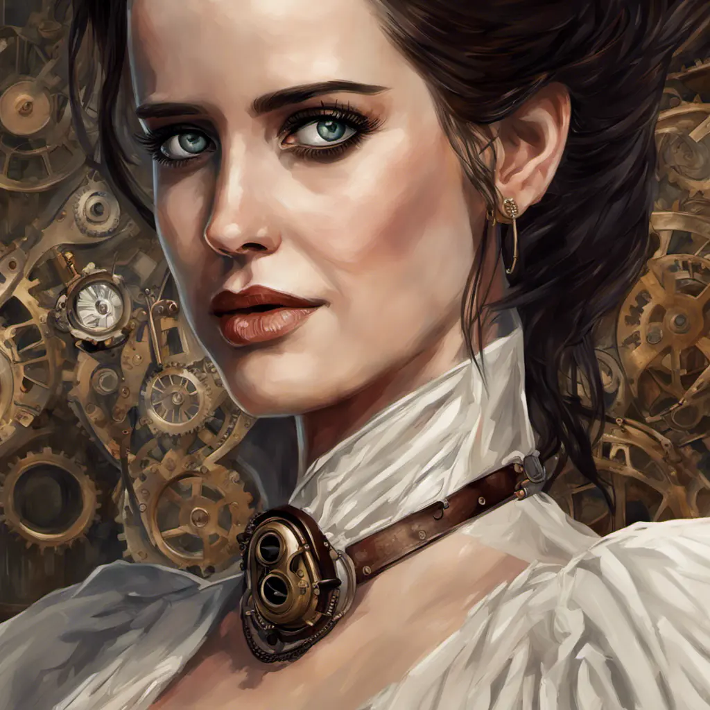 Steampunk portrait of Eva Green, Highly Detailed, Intricate, Artstation, Beautiful, Digital Painting, Sharp Focus, Concept Art, Elegant