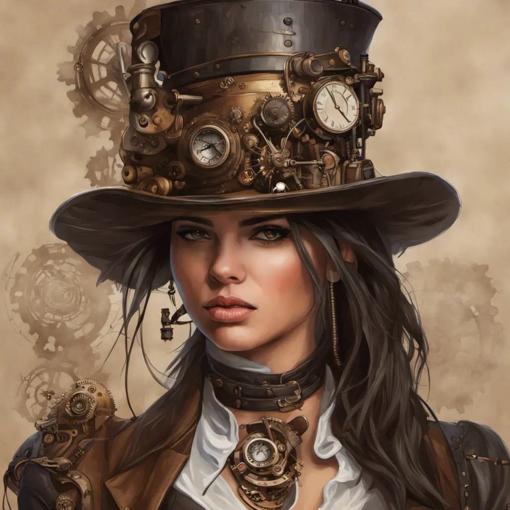 Steampunk portrait of Kendall Jenner, Highly Detailed, Intricate, Artstation, Beautiful, Digital Painting, Sharp Focus, Concept Art, Elegant