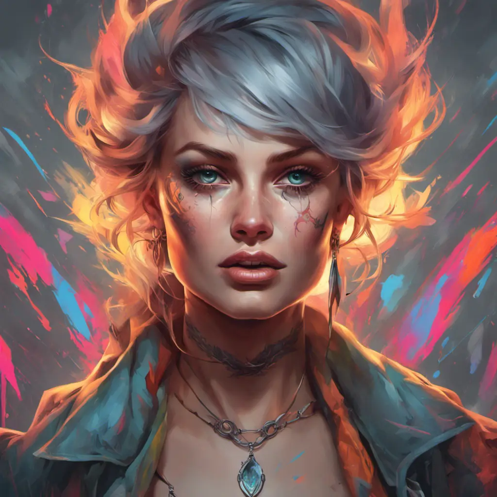 Anne marie, colorful painting on grey scale face, powerful, magic, thunders, dramatic lighting, intricate tattoos, wild, highly detailed, digital painting, artstation, concept art, smooth, sharp focus, illustration, art by artgerm and greg rutkowski and alphonse mucha, footage, 4k, Hyper Detailed