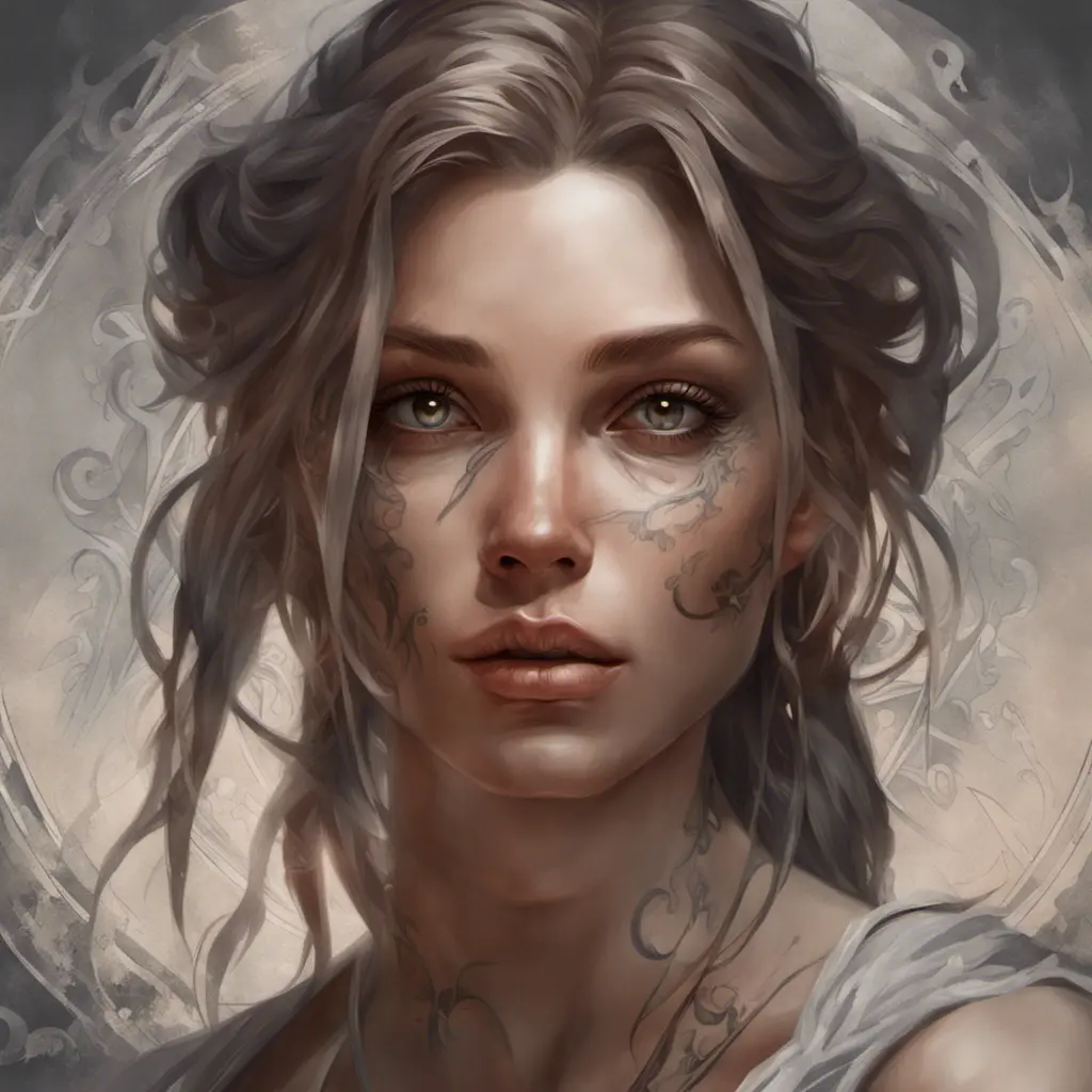 Matte portrait of A2 with tattoos, 8k, Highly Detailed, Powerful, Alluring, Artstation, Magical, Digital Painting, Photo Realistic, Sharp Focus, Volumetric Lighting, Concept Art by Stanley Artgerm Lau, Alphonse Mucha, Greg Rutkowski