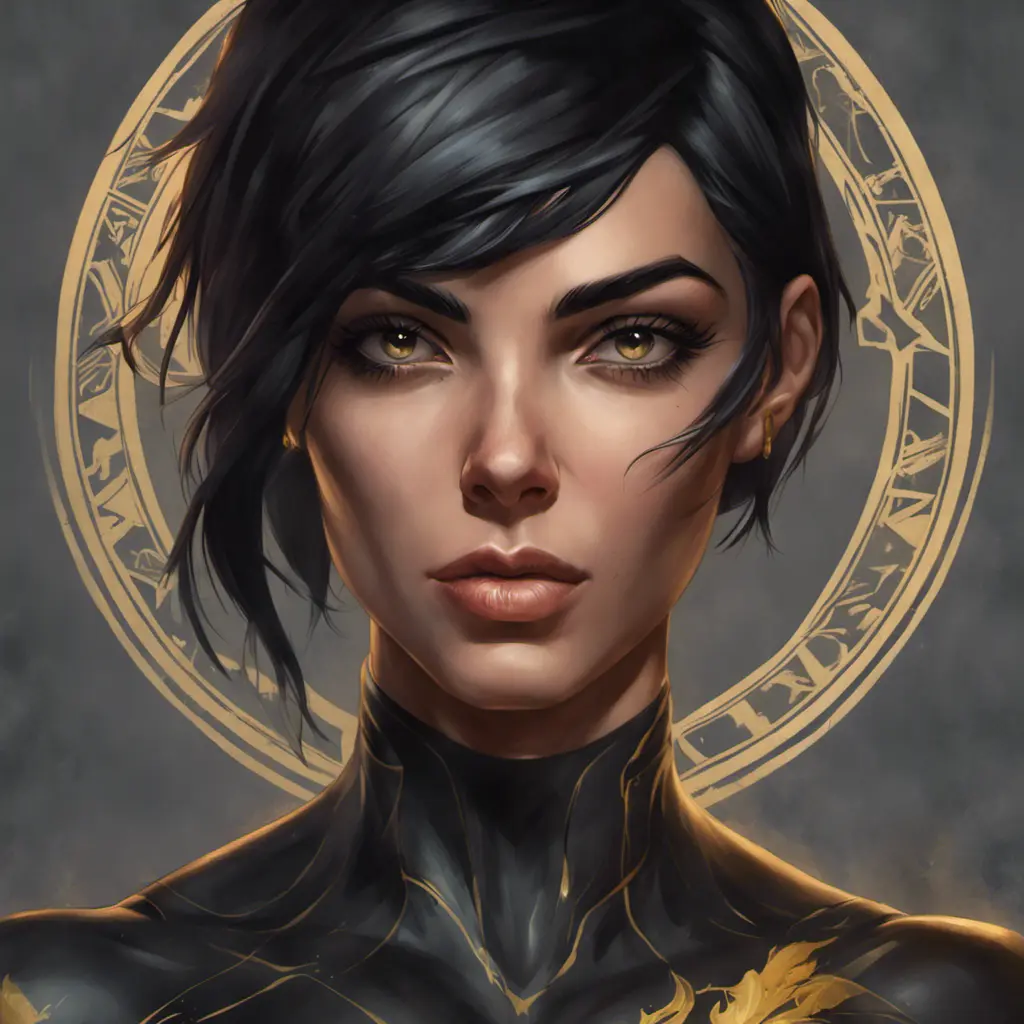 Matte portrait of Cassandra Cain with tattoos, 8k, Highly Detailed, Powerful, Alluring, Artstation, Magical, Digital Painting, Photo Realistic, Sharp Focus, Volumetric Lighting, Concept Art by Stanley Artgerm Lau, Alphonse Mucha, Greg Rutkowski