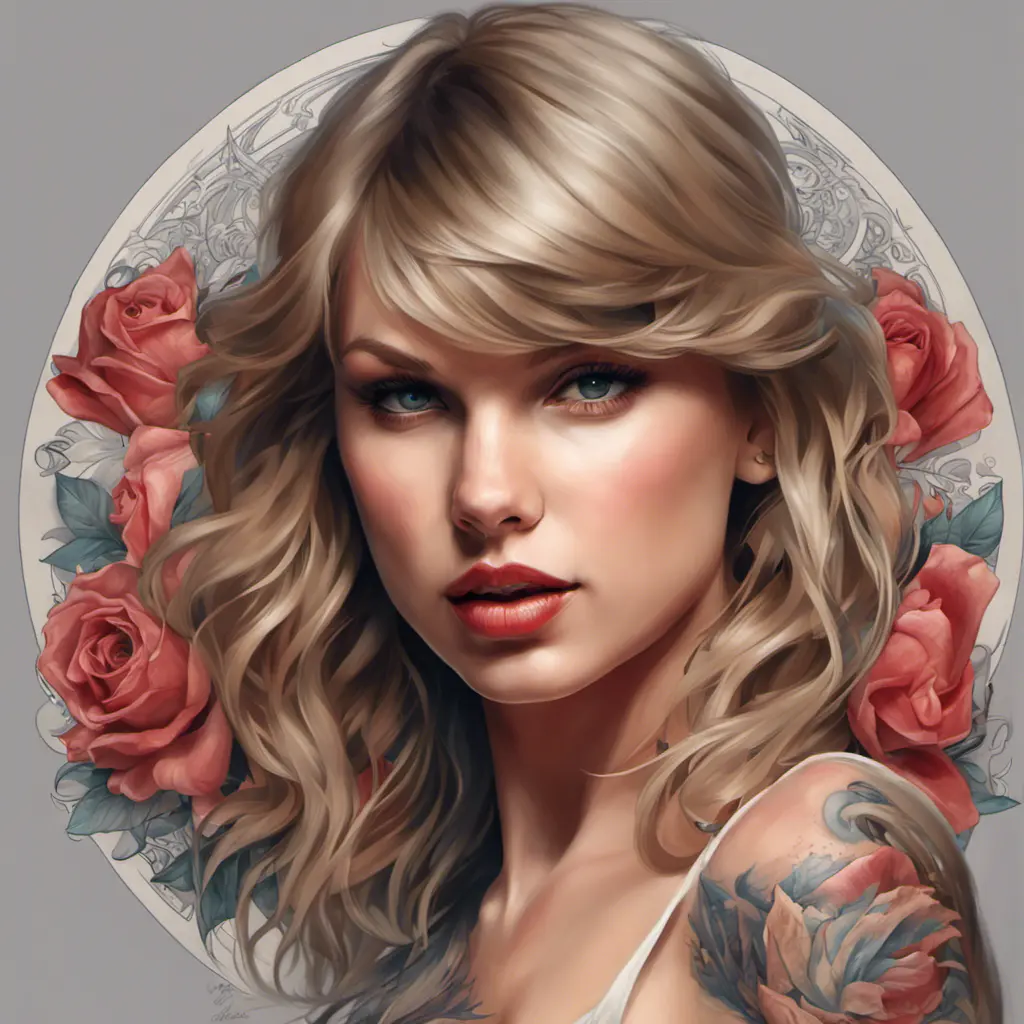 Matte portrait of Taylor Swift with tattoos, 8k, Highly Detailed, Powerful, Alluring, Artstation, Magical, Digital Painting, Photo Realistic, Sharp Focus, Volumetric Lighting, Concept Art by Stanley Artgerm Lau, Alphonse Mucha, Greg Rutkowski